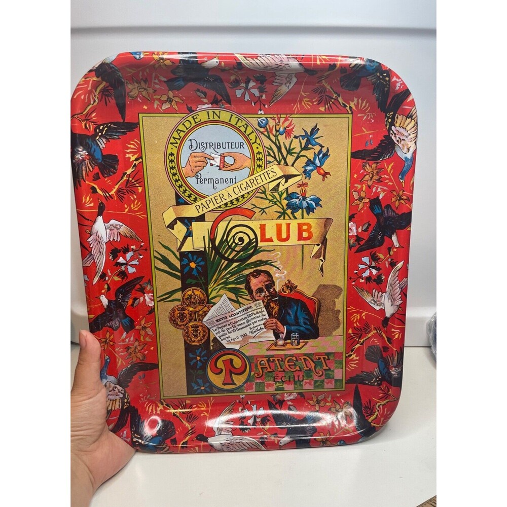 Vintage 70s CLUB Modiano Cigarette Serving Rolling Tray ITALY PATENT TIN TRAY